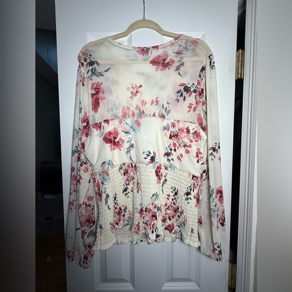 Torrid plus size 2X Romantic sweetheart mesh Floral Long Sleeve Top Coquette - Picture 4 of 9